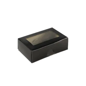 CONFECTIONERY BOX WITH WINDOW 110x70x35mm BLACK