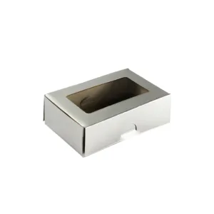 CONFECTIONERY BOX WITH WINDOW 110x70x35mm SILVER (TBD)