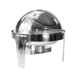 CHAFING DISH ROLL TOP WITH WINDOW RECTANGULAR SILVER