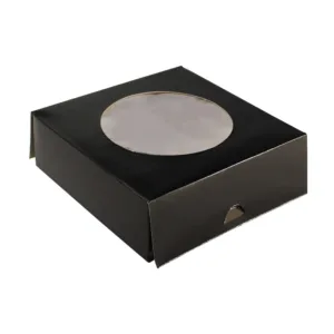 CHEESE BOX WITH WINDOW 150x150x50mm BLACK