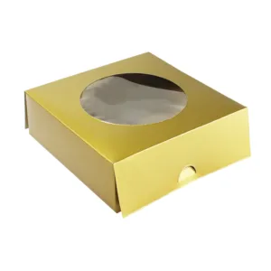CHEESE BOX WITH WINDOW 150x150x50mm GOLD