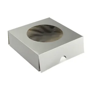 CHEESE BOX WITH WINDOW 150x150x50mm SILVER