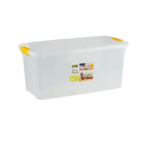 ADDIS CLEAR STORAGE BOX WITH LID 100L