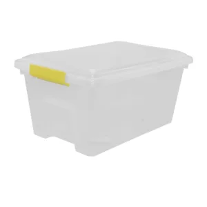 CLEAR STORAGE BOX WITH CLIP LID  4LT