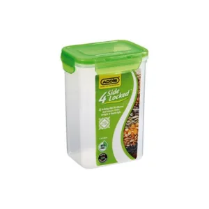 ADDIS DEEP RECTANGLE FOOD SAVER WITH GREEN LOCKED LID 1.4L