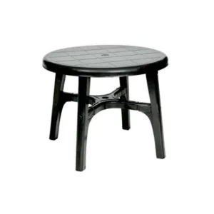 ROUND PLASTIC TABLE BLACK  90CM