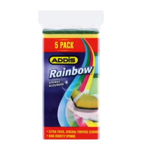 ADDIS RAINBOW SPONGE SCOURERS 5PC