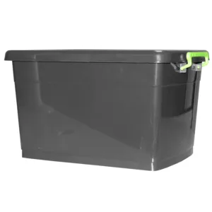 STORAGE CONTAINER WITH WHEELS BLACK 85lt