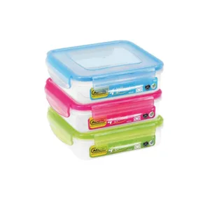 ADDIS SQUARE FOOD SAVER WITH GREEN LOCKED LID 600ml