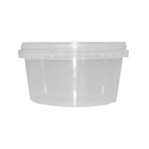 PLASTIC CLEAR TUB WITH TAMPER PROOF LID 250ml