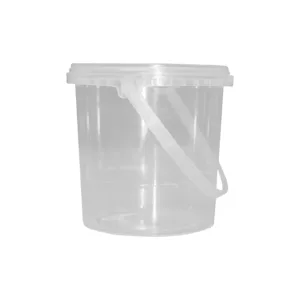 PLASTIC CLR TUB WITH TAMPER PROOF LID & HANDLE 500ml