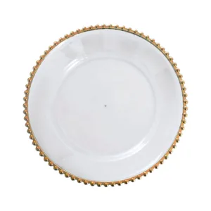 UNDERPLATE PLASTIC GOLD BEADED ROUND
