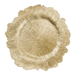 UNDERPLATE PLASTIC GOLD LEAF DESIGN