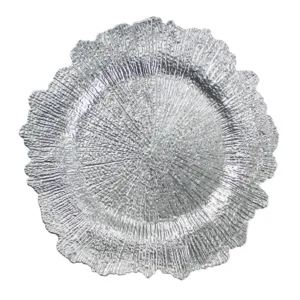 UNDERPLATE PLASTIC SILVER LEAF DESIGN