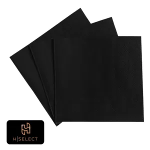 H-SELECT SERVIETTE 33x33cm 2-PLY BLACK (1x50)