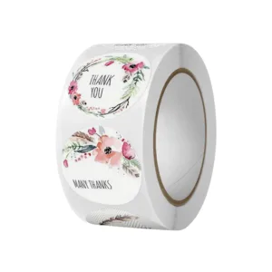 PRINTED STICKERS ON ROLL 2.5cm "THANKS" (1x500)