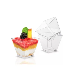 ACRYLIC DESSERT SQUARE CUP 55x40mm (1x20) (TBD)
