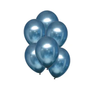 HELIUM BALLOON 12" CHROME AZURE BLUE (1x10)