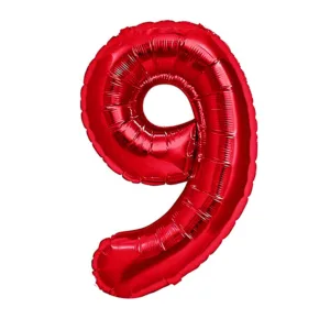 BALLOON FOIL 32" RED NO. 9 (AIR ONLY) (TBD)