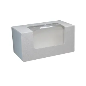CUPCAKE BOX WITH INSERT (2) PVC WINDOW 18x10x9cm PEARL (TBD)