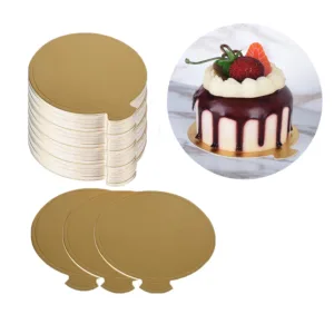 CAKE BOARD ROUND GOLD  8cm  (1x24pc) (TBD)