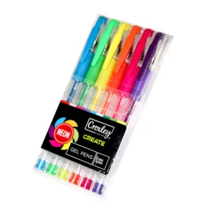 CROXLEY ASSORTED NEON GEL PENS 6 SET