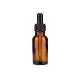 DROPPER BOTTLE & BLACK PIPETTE  15ml  AMBER