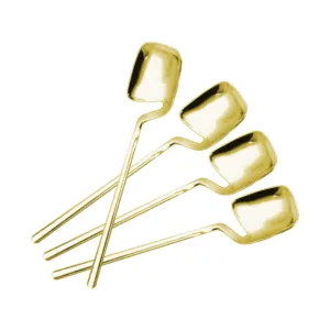 MINI DESSERT SPOON PLASTIC GOLD (1x12)