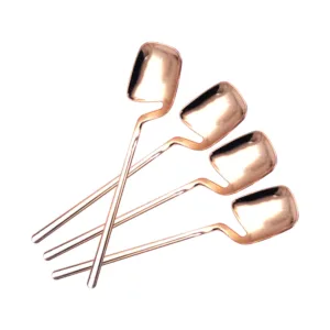 MINI DESSERT SPOON PLASTIC ROSE GOLD (1x12)