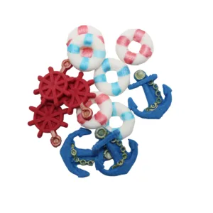 FONDANT DECORATION  CUPCAKE NAUTICAL SET  (#48)