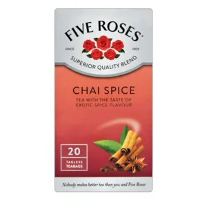 FIVE ROSES  CHAI SPICE FLAVOURED TEA BLEND  (20 TEABAGS)