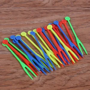 FRUIT FORK PLASTIC 12cm ASSORTED COLOURS (1x50)