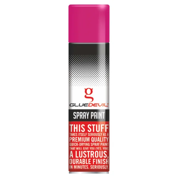 GLUE DEVIL SPRAY PAINT 300ml FLOURESCENT PINK - Hasmart
