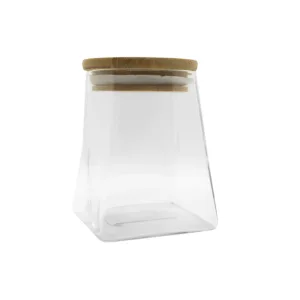 AQUA GLASS CANISTER WITH BAMBOO LID 300ml (TBD)