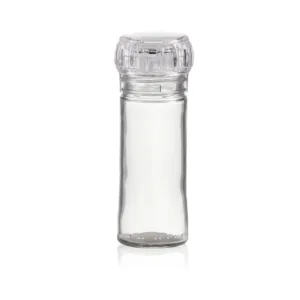 GLASS PEPPER GRINDER BOTTLE WITH SNAP LID