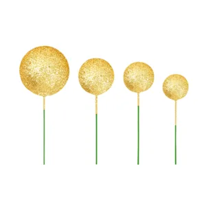 H-SELECT CAKE BALL PICKS 2-4CM SPARKLING GOLD 10PC (TBD)
