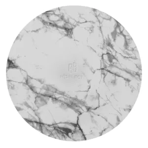 H-SELECT CAKE BOARD THIN ROUND WHITE MARBLE 12" (TBD)