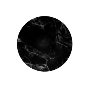 H-SELECT CAKE BOARD THIN ROUND BLACK MARBLE 8" (TBD)