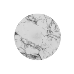 H-SELECT CAKE BOARD THIN ROUND WHITE MARBLE 8" (TBD)