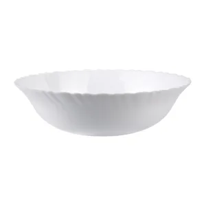 LARAH OPAL GLASS BOWL FLUTED 6.5" PLAIN WHITE (TBD)