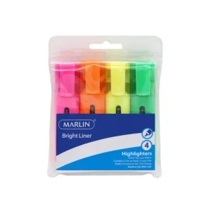 MARLIN BRIGHT LINER HIGHLIGHTERS  4PC