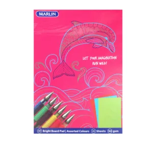 MARLIN A4 BOARD PADS ASSORTED COLOURS 20/25 SHEETS