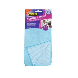 ADDIS SCRUB & WIPE MICROFIBRE CLOTH 30x30cm TWINPACK