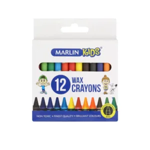 MARLIN KIDS WAX CRAYONS 8mm   12PC