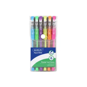 MARLIN PASTEL GEL PENS 6PC ASSORTED COLOURS