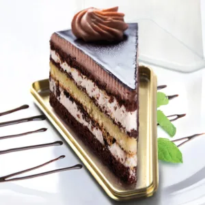 MINI DESSERT TRAY PLASTIC TRIANGLE GOLD 11.5cm (1x30)