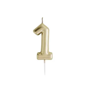 PARTY CANDLE NUMBER 1 GOLD  6.5cm