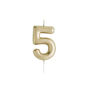 PARTY CANDLE NUMBER 5 GOLD  6.5cm