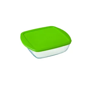 PYREX COOK & STORE SQUARE DISH WITH PLASTIC LID 350ML (TBD)