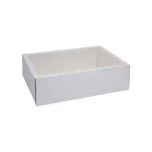 PAPER DRAWER BOX PVC LID WHITE 15x20x6cm